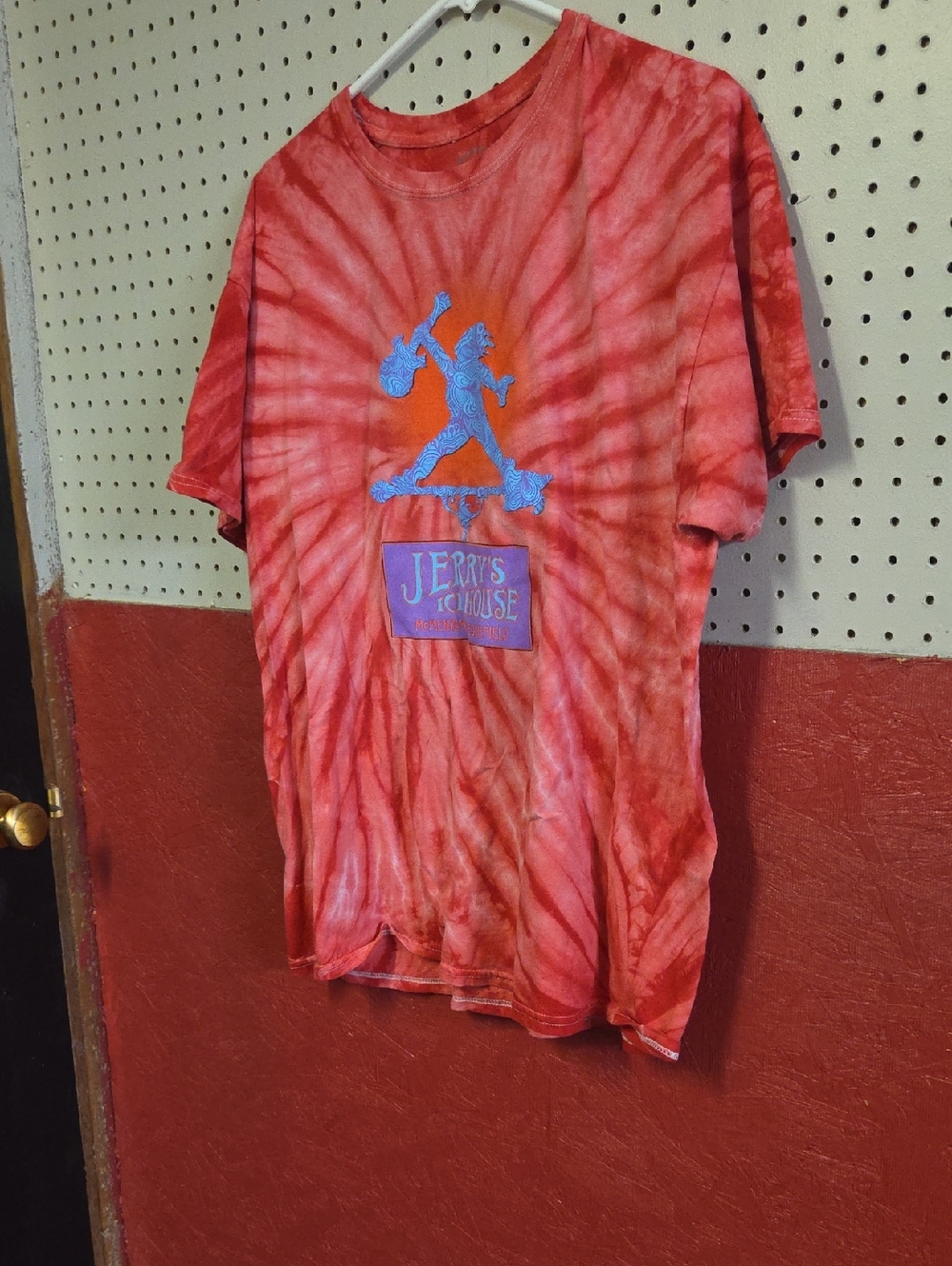 Red Tie-Dye Short Sleeve Tee Jerrys Ice House Edgefield